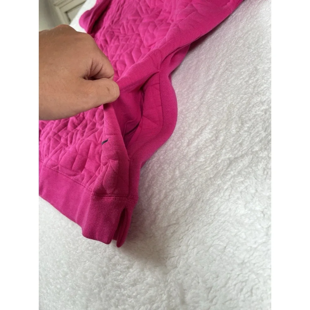 Nike AQ6367-621 Girl's Size XL Crew‎ Neck Fleece Quilted Sweatshirt Pockets Pink